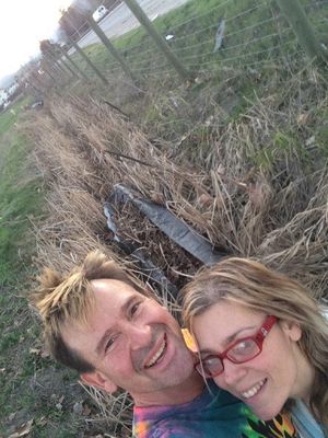 Watering our Ferment Field is NOT like turning a tap on.Our irrigation dich
needed to be cleaned out before water is diverted from Mission Creek.