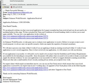 Aug 15 - Guinness application received for cucumber